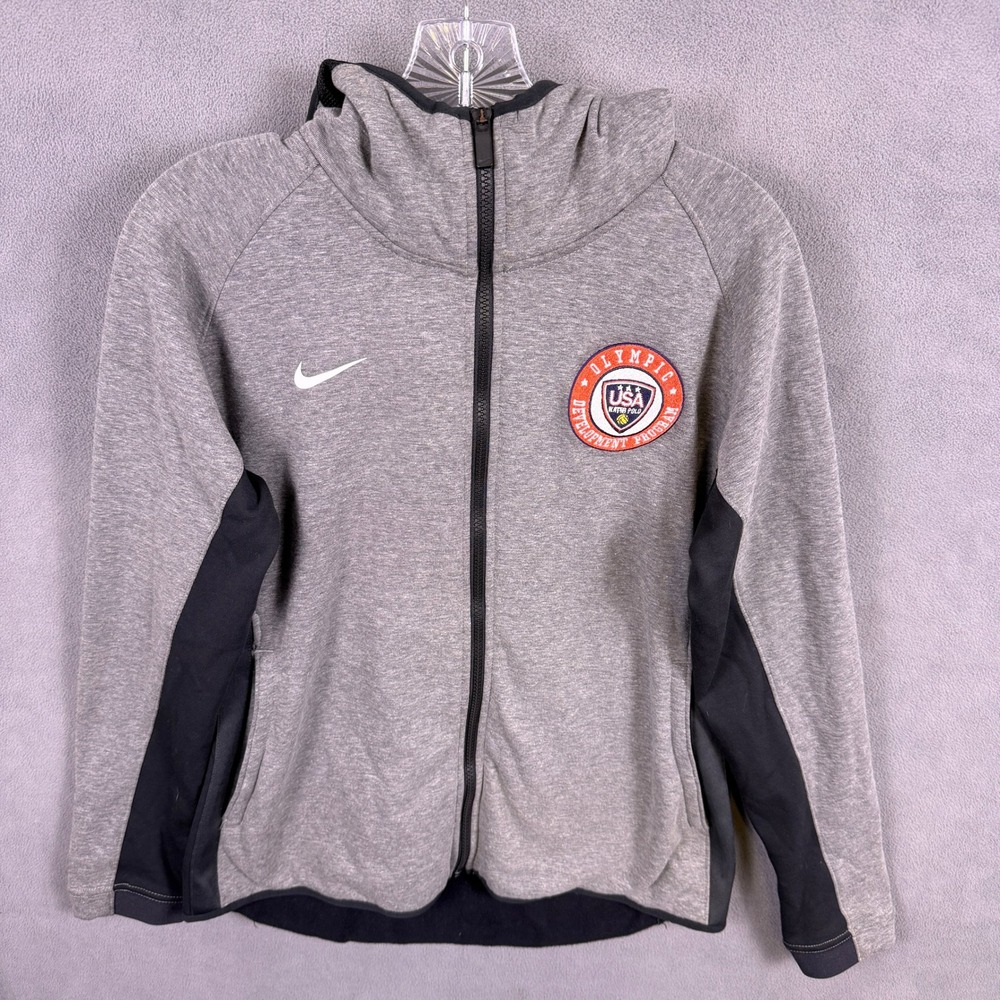 Nike Women's L Showtime Hoodie USA Olympic Water Polo ODP‎ Gray Therma Fit